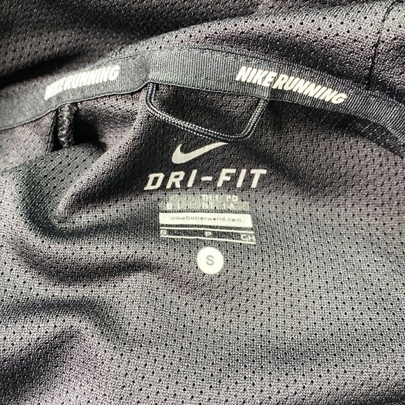 Nike Dri Fit Black Full Zip Hooded Running Jacket Size Small Men's - Picture 7 of 9